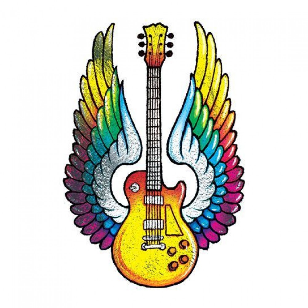 Custom Imprinted Guitar Rock Metallic Tattoo Custom Imprinted Guitar Rock Metallic Tattoo