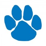 Blue Paw Print Temporary Tattoo Logo Printed