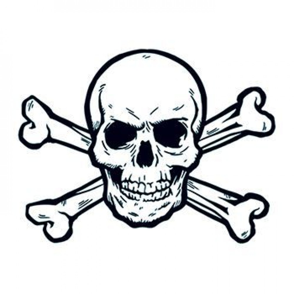 Logo Printed Skull and Crossbones Temporary Tattoo Logo Printed Skull and Crossbones Temporary Tattoo