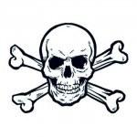 Logo Printed Skull and Crossbones Temporary Tattoo