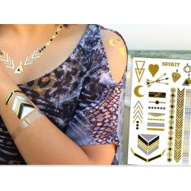4" x 6" Custom Metallic Temporary Tattoos with Logo