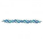 Blue Tribal Band Temporary Tattoo Logo Printed