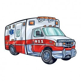 Ambulance Temporary Tattoo with Logo