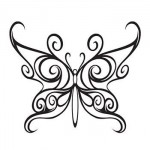 Black Tribal Butterfly Temporary Tattoo Custom Imprinted