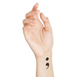 Custom Imprinted Semicolon Temporary Tattoo