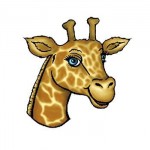 Custom Imprinted Giraffe Head Temporary Tattoo
