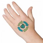 Personalized Recycle Earth Heart Temporary Tattoo