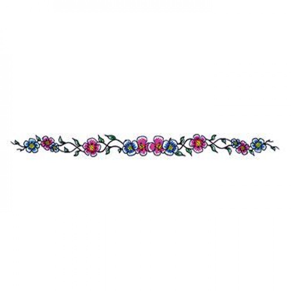 Blue and Purple Flowers Temporary Tattoo Custom Personalized Blue and Purple Flowers Temporary Tattoo Custom Personalized