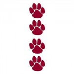 Logo Printed Maroon Paw Prints Temporary Tattoo Set