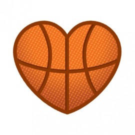 Personalized Basketball Heart Temporary Tattoo
