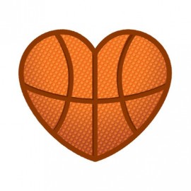 Basketball Heart Temporary Tattoo with Logo