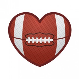 Logo Branded Football Heart Temporary Tattoo