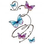 Butterfly Swirls Large Temporary Tattoo Custom Personalized