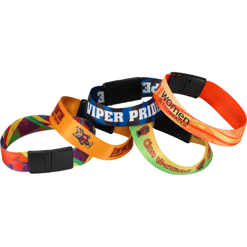 3/4" Sublimated Heavy Weight Satin Wristband with Logo