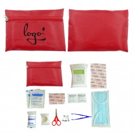 Portable first aid kit pouch with 12 pieces with Logo