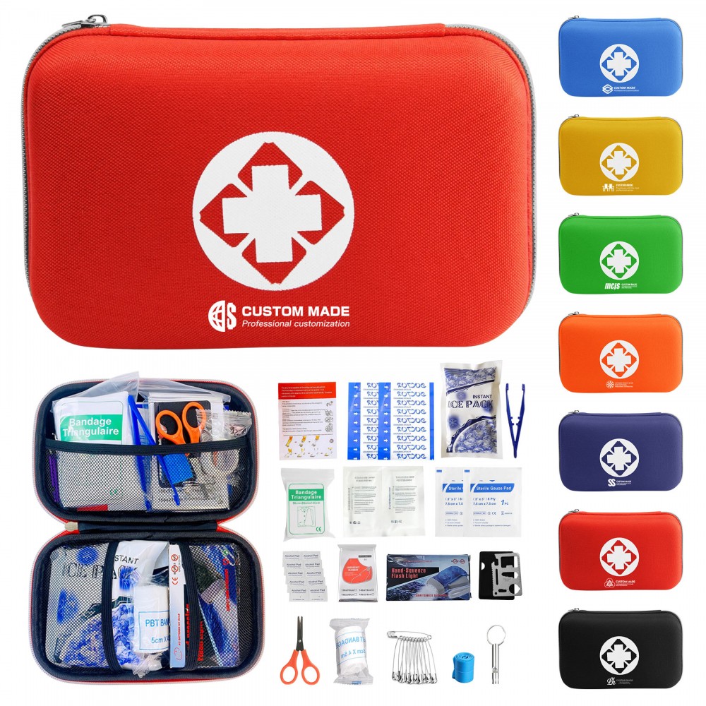 Customized Emergency First Aid Kit Suirvival Kit With EVA Zipper Case (18 Pieces)