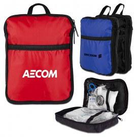 60pc First Aid Kit in Portable Traveling Bag with Logo