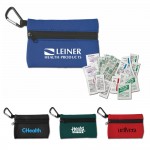 Logo Branded First Aid Kit in Neoprene Pouch with Carabiner