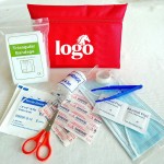 Compact 12-Piece Emergency First Aid Kit with Zipper Pouch with Logo
