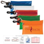 "Parkway" 7 Piece First Aid Kit w/Plastic Carabiner Attachment with Logo