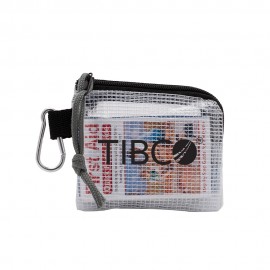 Logo Branded Golf Safety & First Aid Kit In A Zippered Clear Nylon Bag