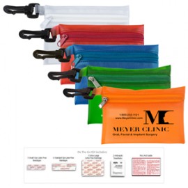 "Troutdale" 13 Piece First Aid Kit w/Plastic Carabiner Attachment with Logo