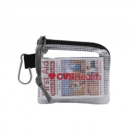 First Aid Kit In A Zippered Clear Nylon Bag with Logo