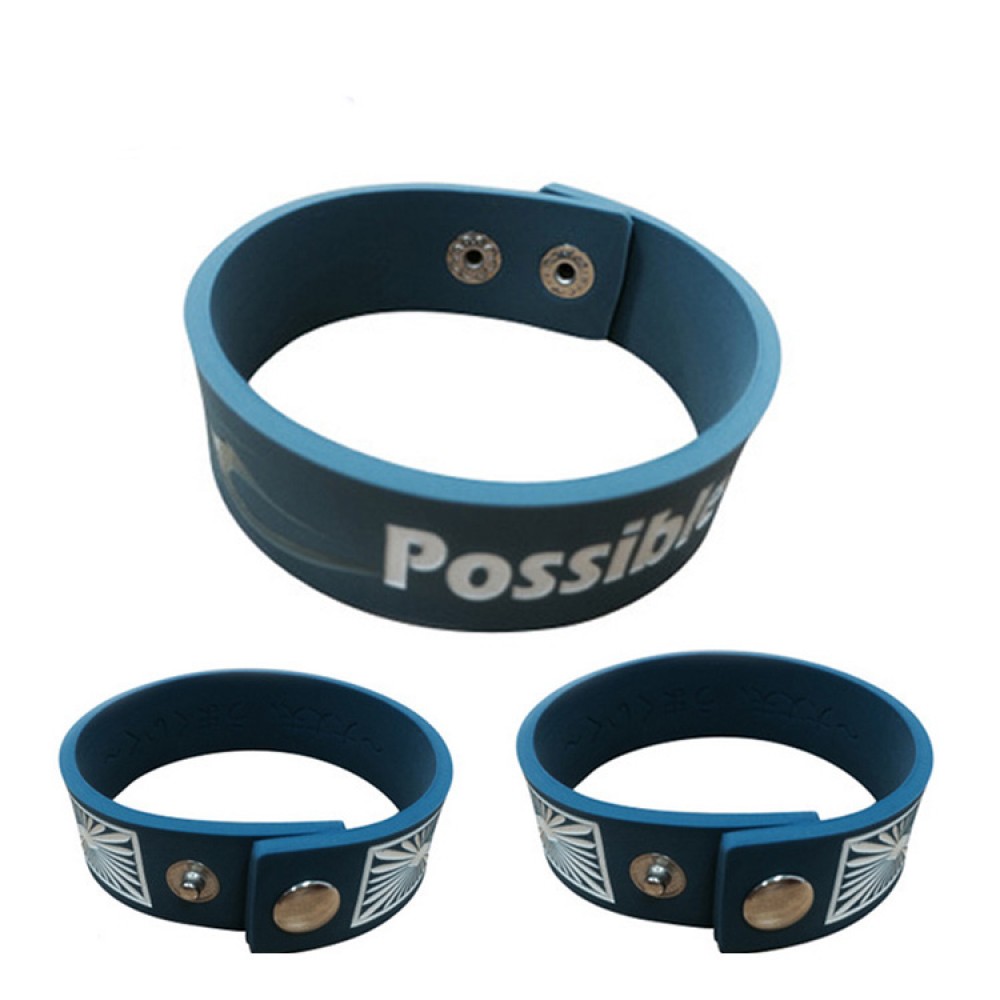 Silicone Wristbands with Button Lock Logo Printed Silicone Wristbands with Button Lock Logo Printed