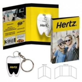 Promotional Tek Booklet with Tooth Shaped Dental Floss With Key Chain