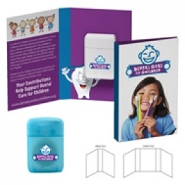 Tek Booklet with Traditional Rectangular Shaped Dental Floss with Logo