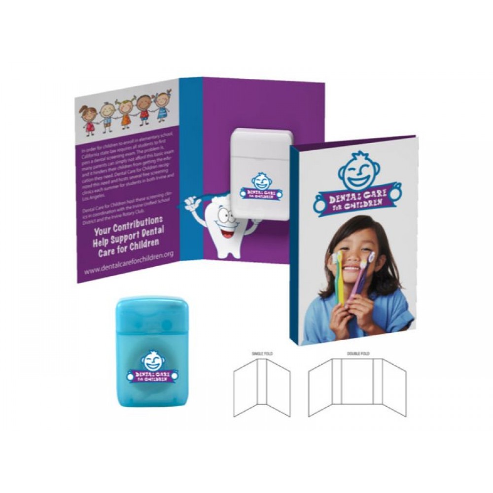 Booklet with Traditional Rectangular Shaped Dental Floss Custom Imprinted