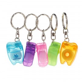 Tooth Shaped Keychain Floss Container with Logo