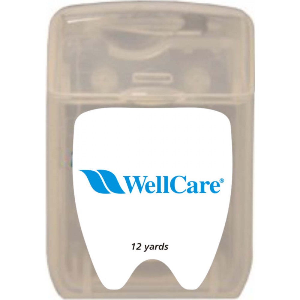Promotional Freshmint DENTAL FLOSS with tooth shaped Custom Logo Decal