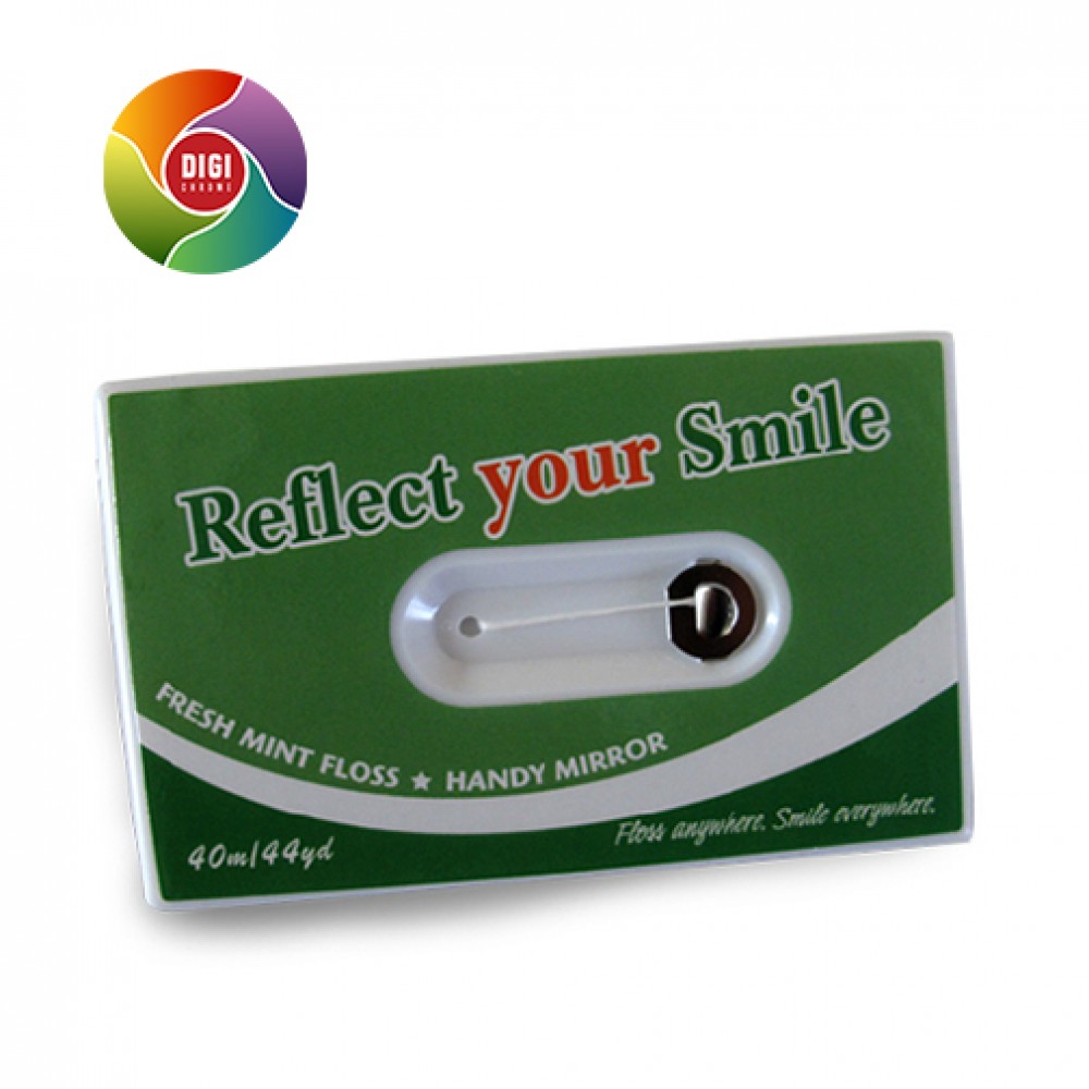 Logo Branded Credit Card Floss w/ Mirror Logo Branded Credit Card Floss w/ Mirror