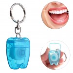 Custom Printed 16yd Tooth Shaped Dental Floss w/ Key Ring