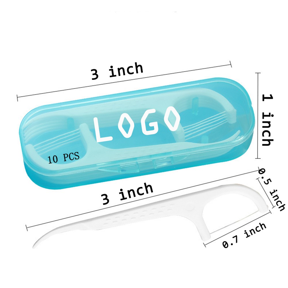 10 pcs Portable Case Dental Floss Box with Logo