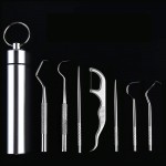 Custom 7-in-1 Portable Stainless Steel Toothpicks & Floss Set
