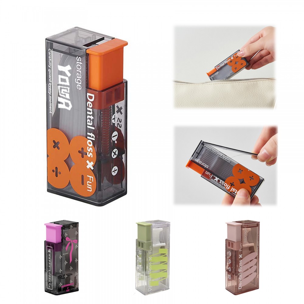 Automatic Dental Floss Picks Dispenser and Storage Box with Logo