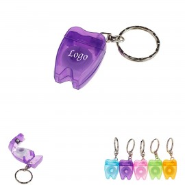 Tooth-shaped Dental Floss With Key Chain with Logo