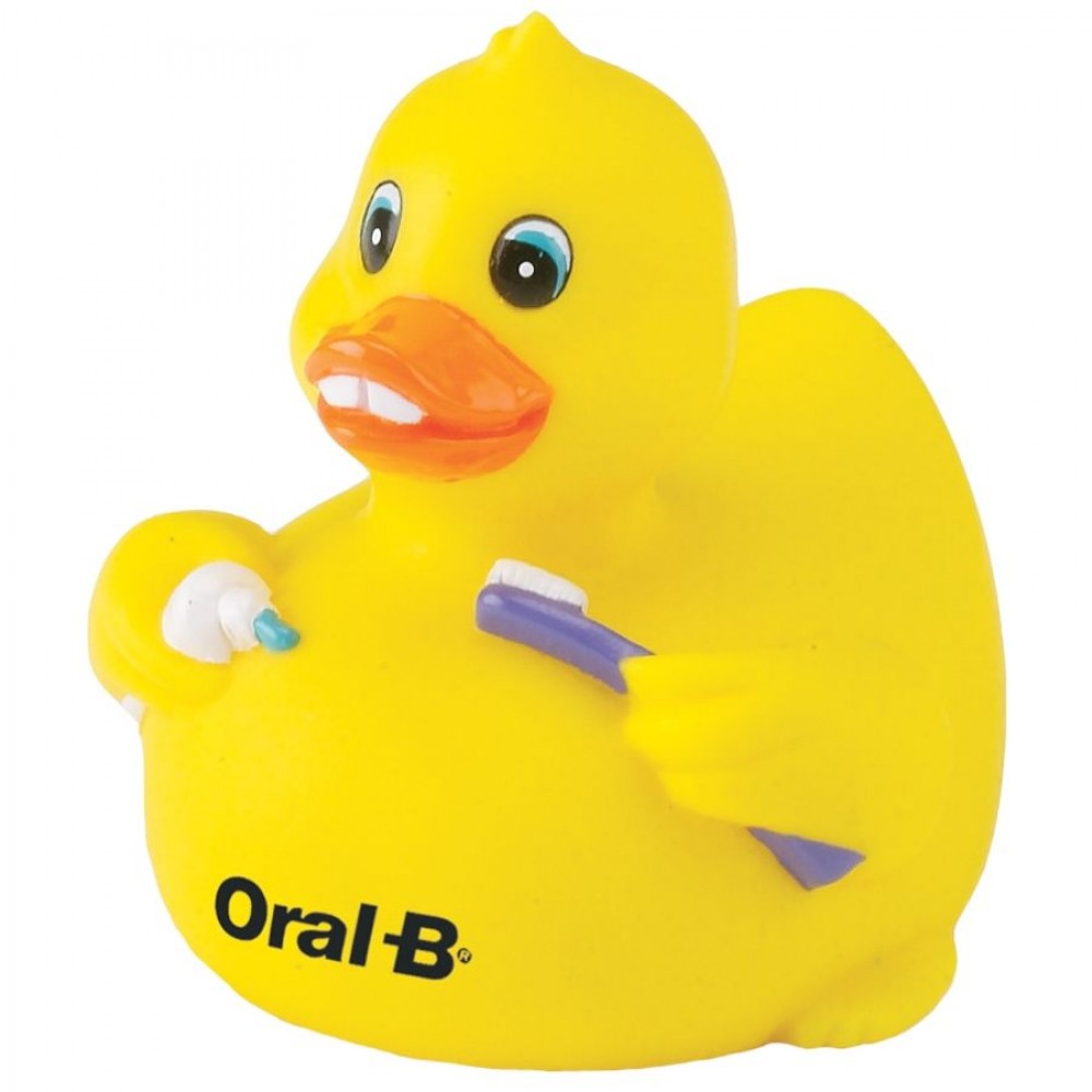 Custom Imprinted Pearly White Rubber Duck