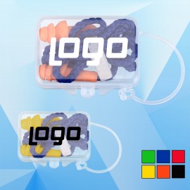 Earplugs in Square Case w/Rope with Logo  Earplugs in Square Case w/Rope with Logo