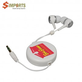 Euclid White Extension Earbuds - Simports with Logo