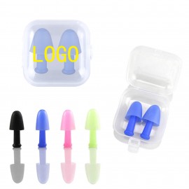 Waterproof Silicone Earplugs in Case with Logo