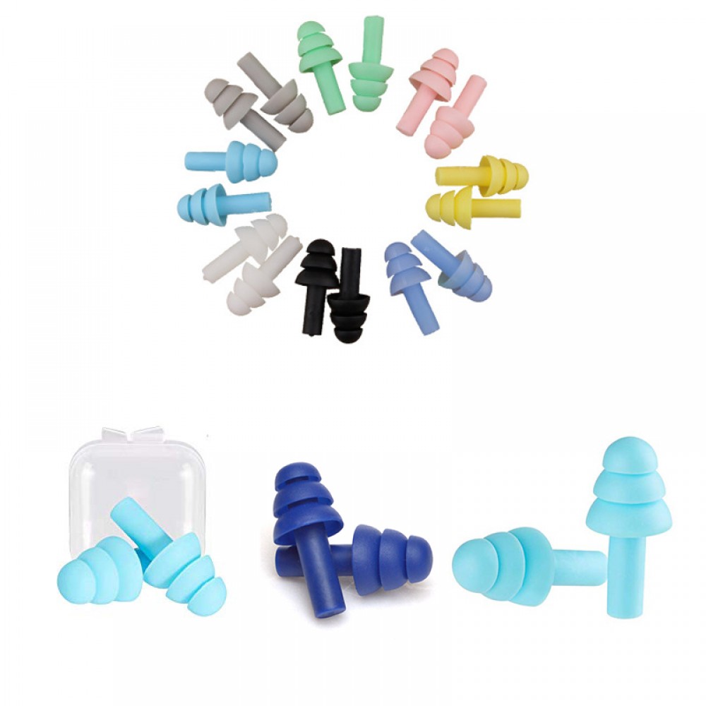 Custom Printed Silicone Anti-Noise Earplugs In Case Custom Printed Silicone Anti-Noise Earplugs In Case