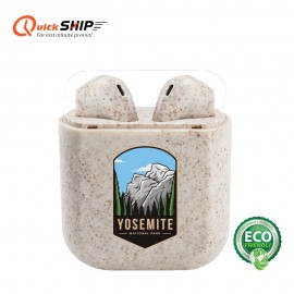 Einkorn Eco-Friendly Wheat Straw TWS Earbuds with Logo  Einkorn Eco-Friendly Wheat Straw TWS Earbuds with Logo