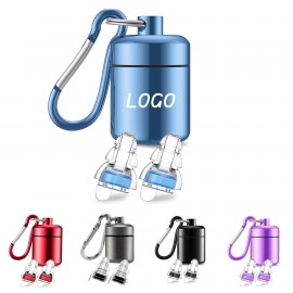 Filter Earplugs With Aluminum Case & Carabiner with Logo