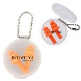 Silicone Earplugs in Clear Plastic Case with Logo