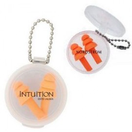 Silicone Earplugs In Clear Plastic Case with Logo