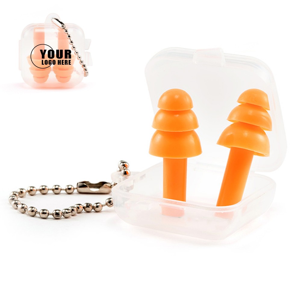 Christmas Tree Shape Silicone Earplugs Keychain For Daily Use with Logo