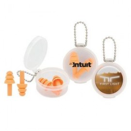 Logo Branded Silicone Earplug Keychain (Factory Direct- 10-20 Weeks Ocean)